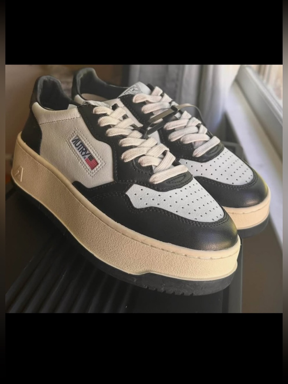 Autry Women's White & Black Platform Sneakers